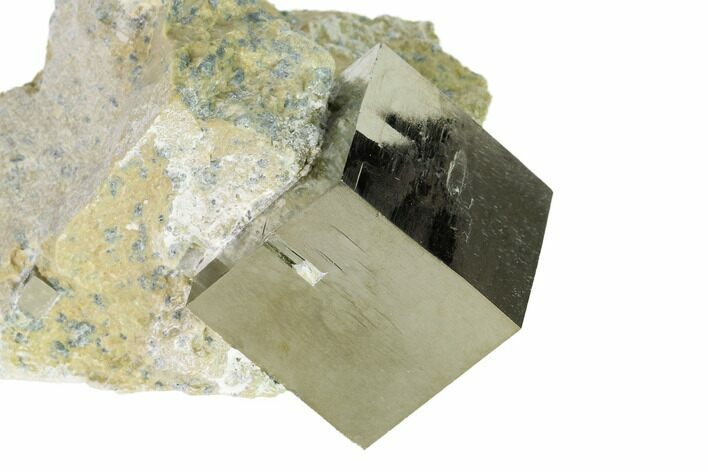 Natural Pyrite Cube In Rock - Navajun, Spain #152279